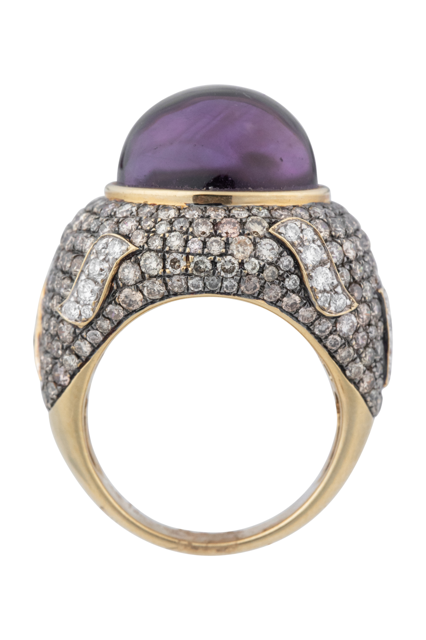 Amethyst & Diamond Statement Ring