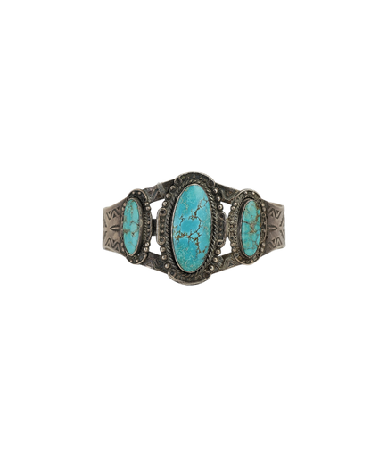 Tri-Stone Green Turquoise Bracelet