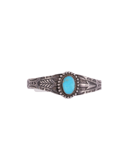 Engraved Sleeping Beauty Turquoise Bracelet
