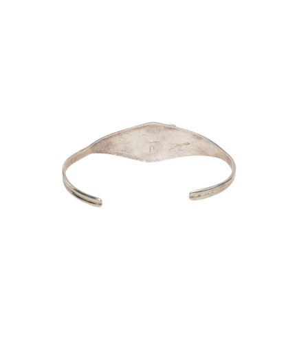 Silver and Coral Cuff Bracelet