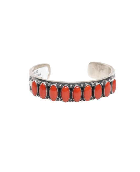 Navajo Coral Cuff Bracelet