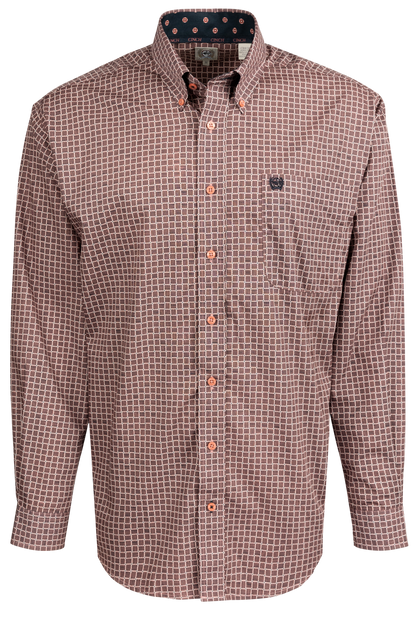 Cinch Button-Front Shirt - Pink