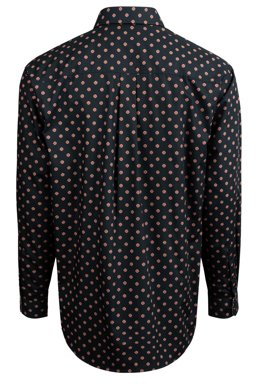 Cinch Foulard Print Button-Front Shirt - Navy