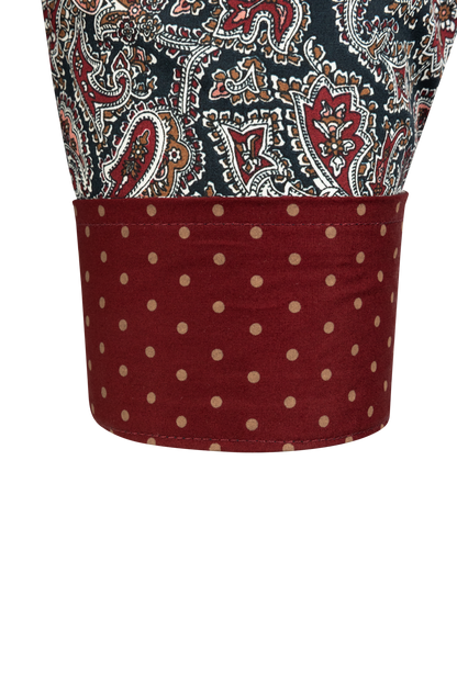 Cinch Paisley Button-Front Shirt - Navy