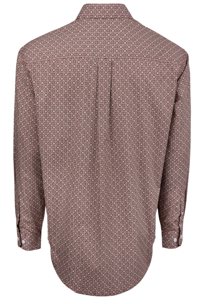 Cinch Foulard Print Button-Front Shirt - Burgundy