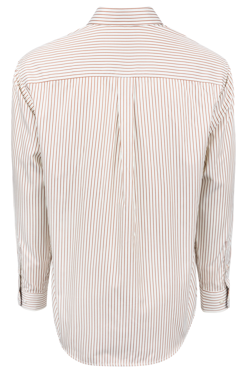 Cinch Striped Button-Front Shirt - Cream