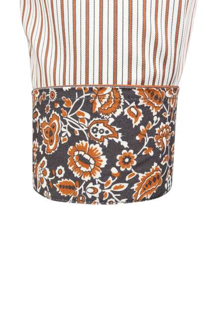 Cinch Striped Button-Front Shirt - Cream