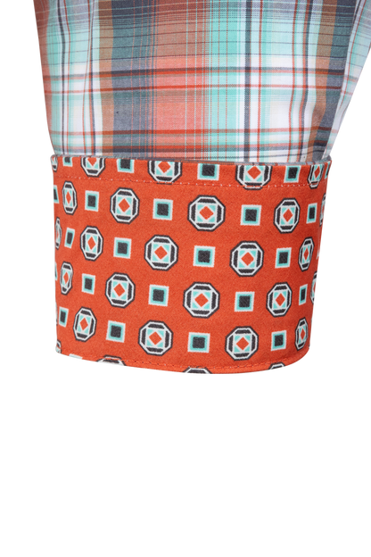 Cinch Plaid Button-Front Shirt - Multi