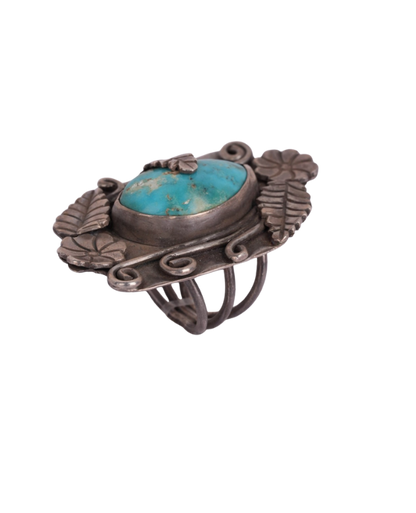 Engraved Turquoise Ring