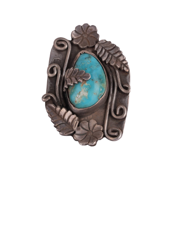Engraved Turquoise Ring
