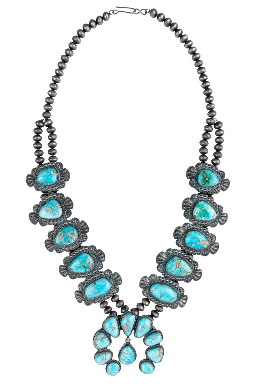 Large Stone Squash Blossom Necklace