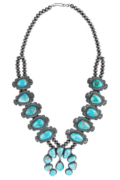 Large Stone Squash Blossom Necklace
