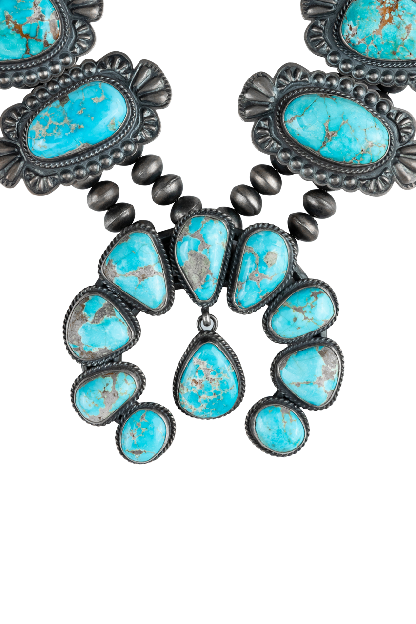 Large Stone Squash Blossom Necklace