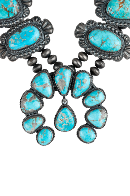 Large Stone Squash Blossom Necklace
