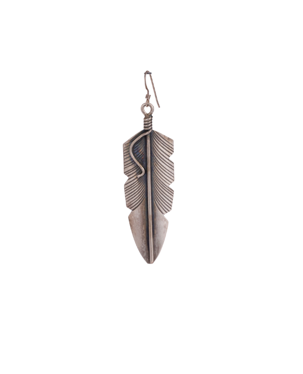 Sterling Silver Feather Drop Earrings
