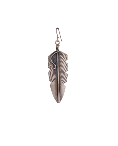 Sterling Silver Feather Drop Earrings