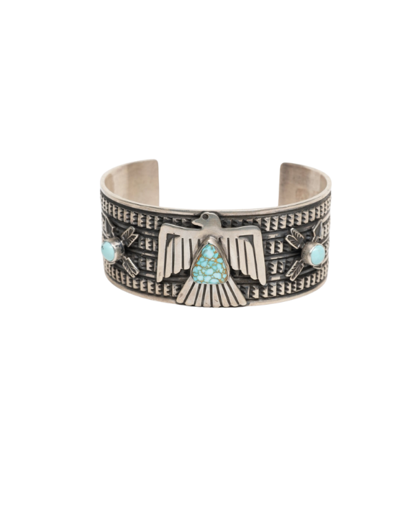 Silver and Turquoise Eagle Cuff Bracelet