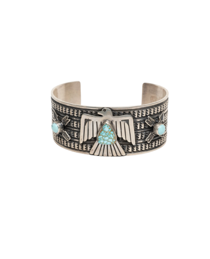 Silver and Turquoise Eagle Cuff Bracelet