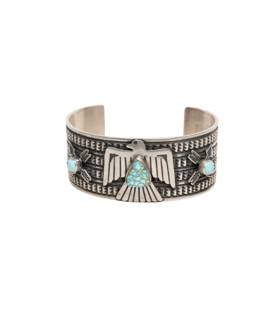 Silver and Turquoise Eagle Cuff Bracelet