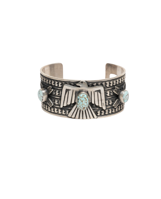 Turquoise and Silver Eagle Bracelet