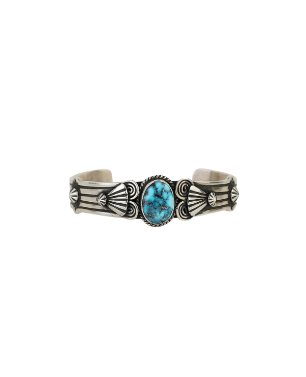 Sterling Sterling Cuff With Kingman Turquoise by J Nelson