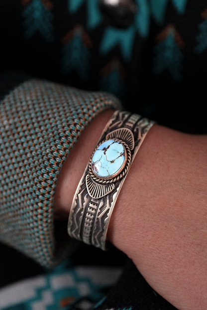 Single Stone Turquoise Cuff Bracelet