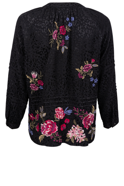 Johnny Was Pintuck Raglan Button Up Blouse