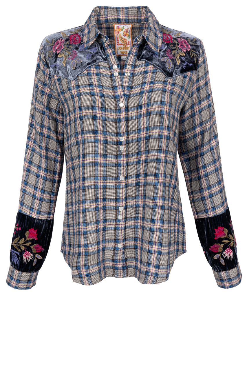 Johnny Was Puff Sleeve Western Shirt