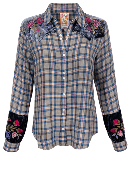 Johnny Was Puff Sleeve Western Shirt