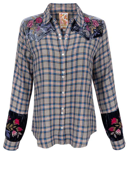 Johnny Was Puff Sleeve Western Shirt