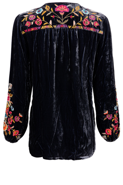 Johnny Was Curved Hem Prairie Blouse