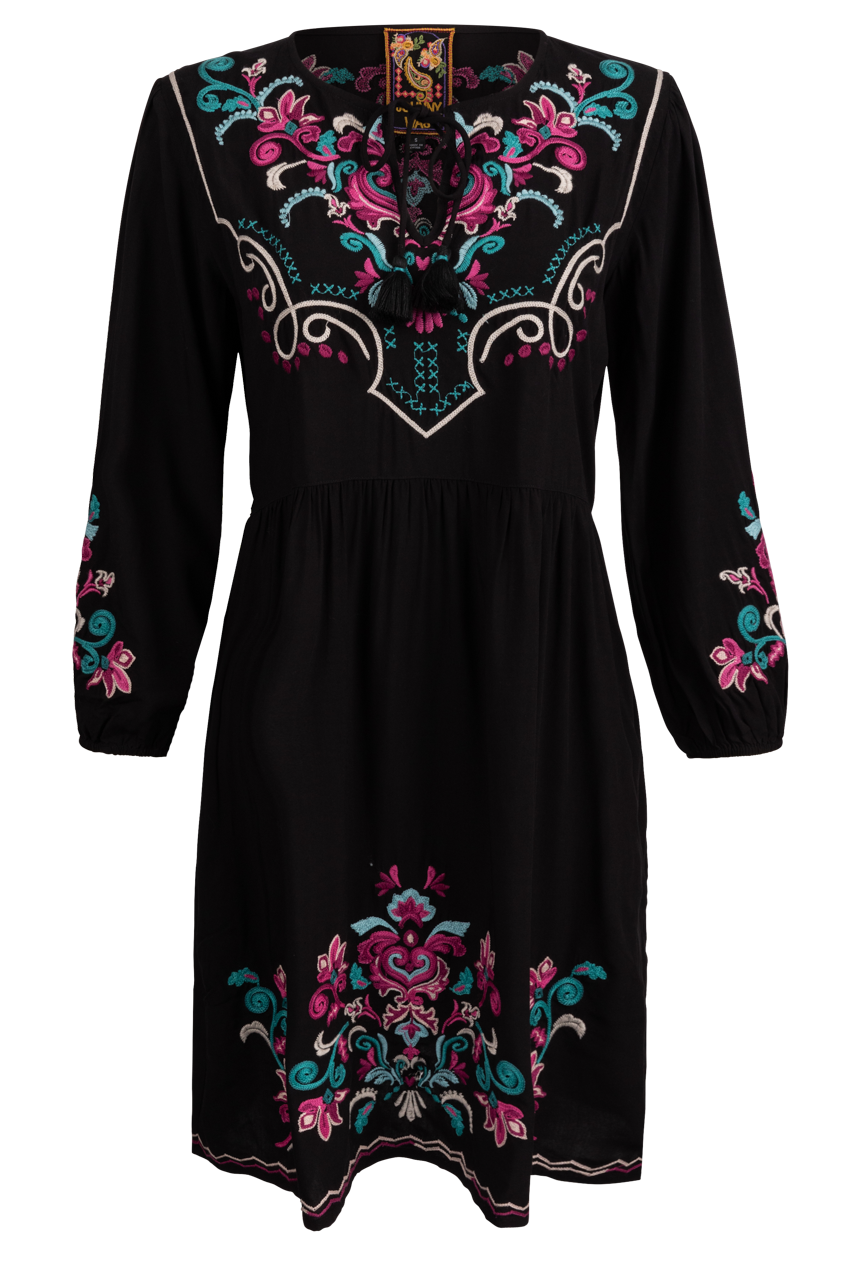 Johnny Was Multi-Colored Embroidered Dress