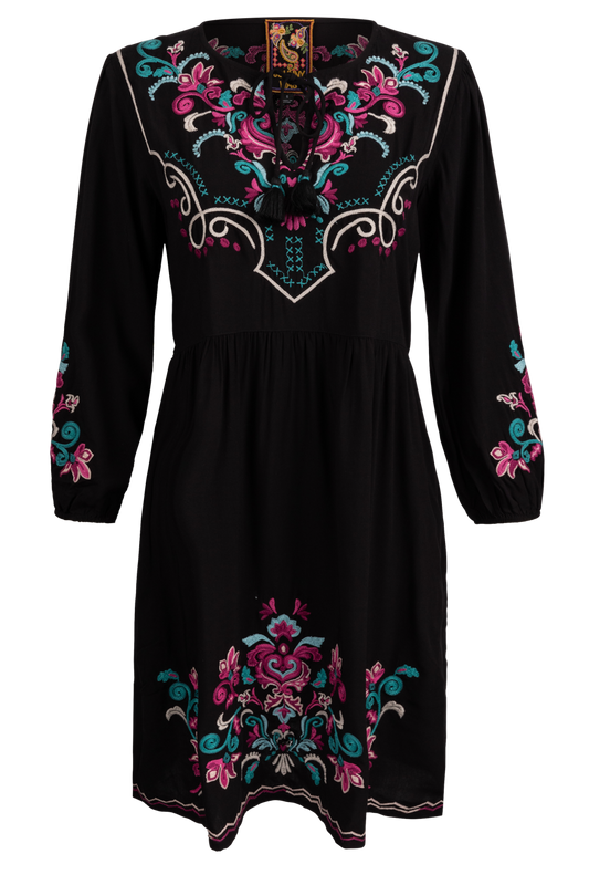 Johnny Was Multi-Colored Embroidered Dress
