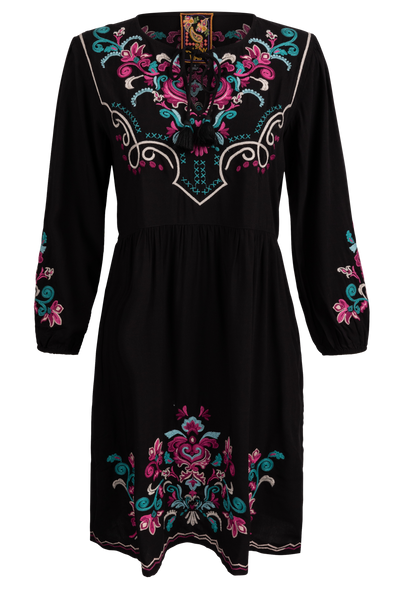johnny was black embroidered dress Johnny Was Junie Embroidered Hooded Beach Dress - Black