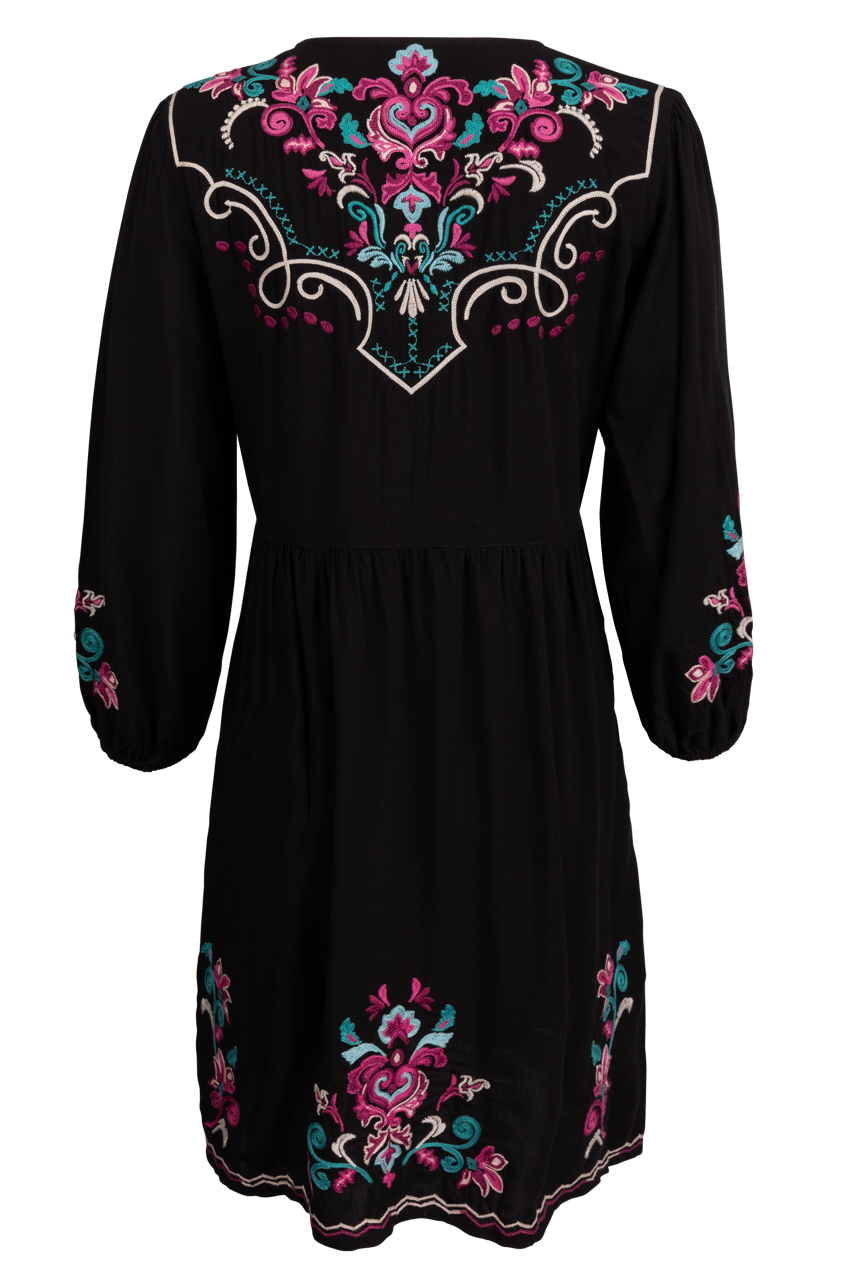 Johnny Was Multi-Colored Embroidered Dress