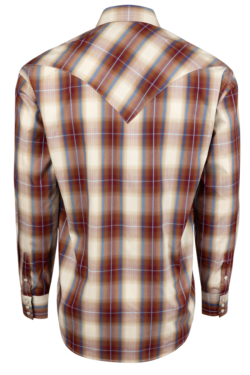 Stetson Men's Classic Plaid Snap Front Shirt - Red