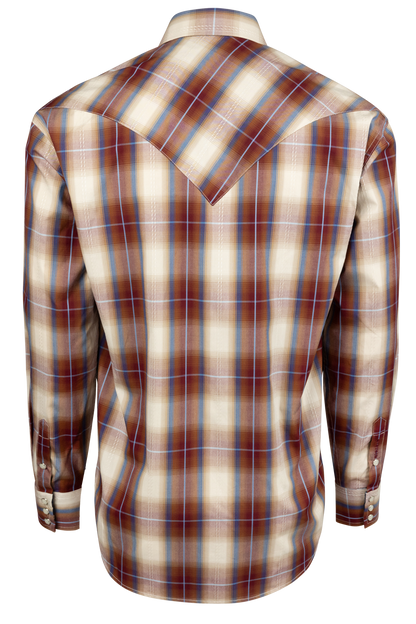 Stetson Men's Classic Plaid Snap Front Shirt - Red