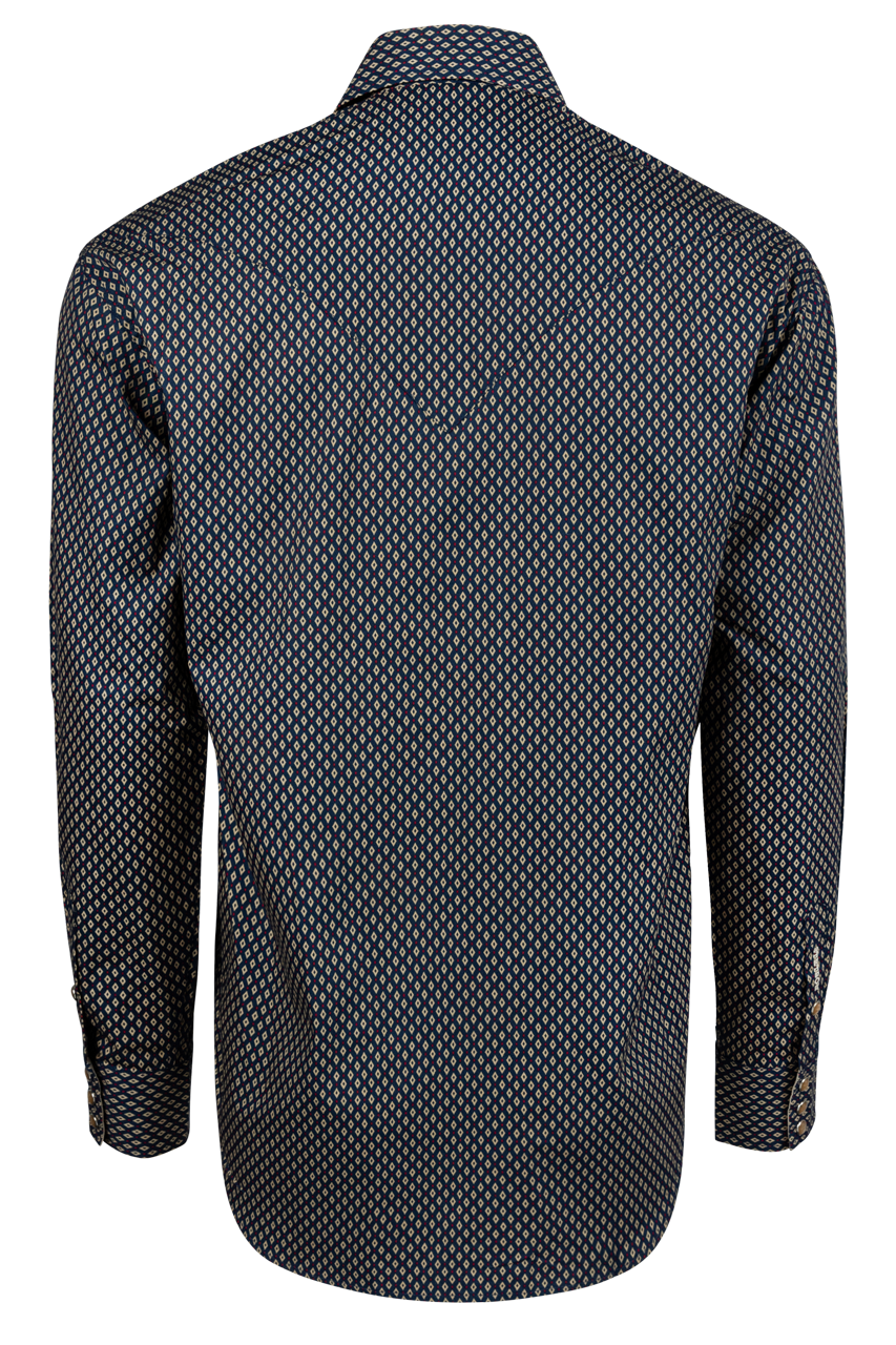 Stetson Men's Geometric Snap Front Shirt - Blue Heirloom
