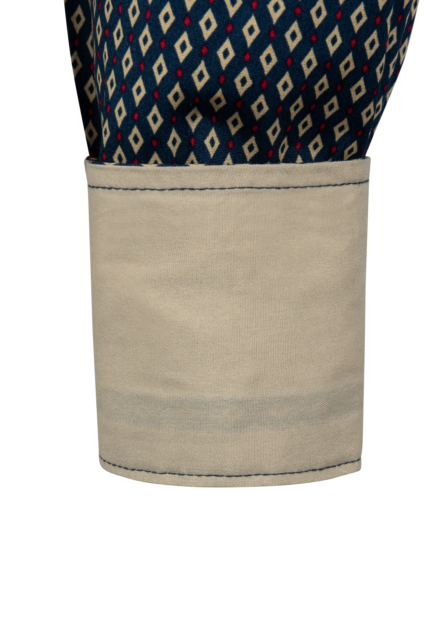 Stetson Men's Geometric Snap Front Shirt - Blue Heirloom