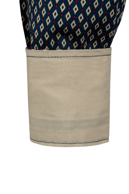 Stetson Men's Geometric Snap Front Shirt - Blue Heirloom