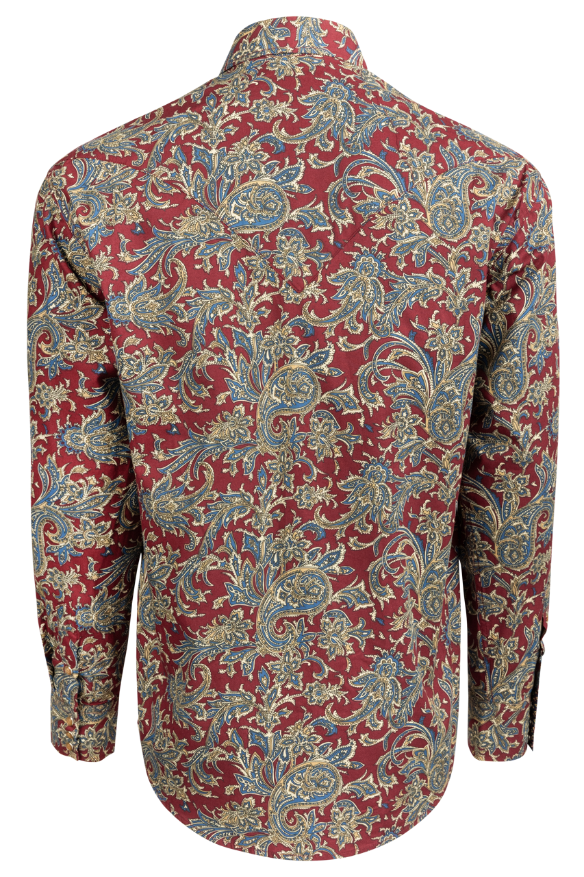 Stetson Men's Paisley Snap Front Shirt - Ruby