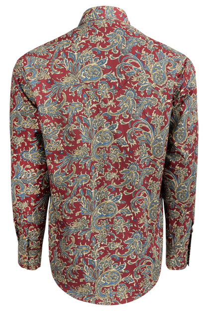 Stetson Men's Paisley Snap Front Shirt - Ruby