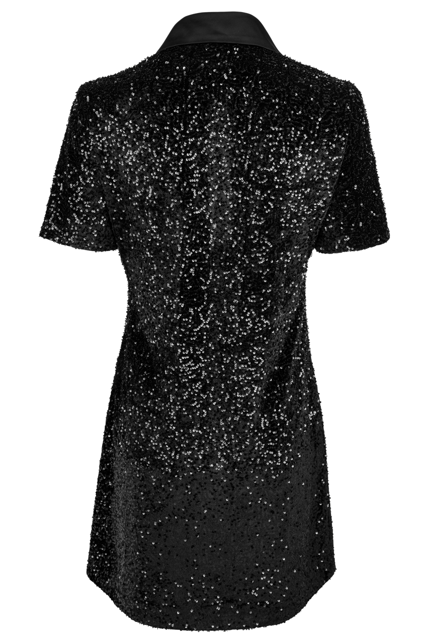 Dolce Cabo Black Sequin Polo Dress
