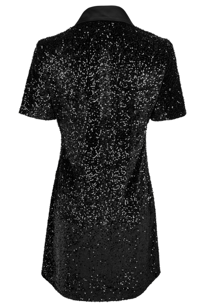 Dolce Cabo Black Sequin Polo Dress