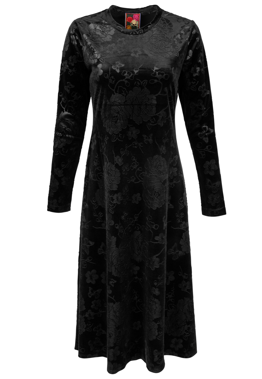 Johnny Was Embossed Stretch Velvet Dress