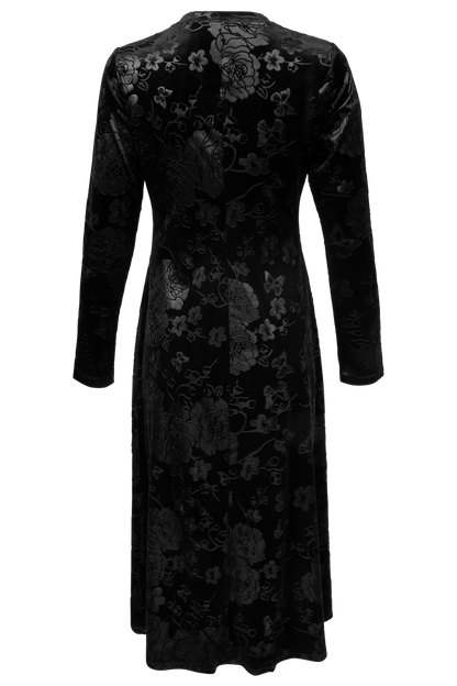 Johnny Was Western Embossed Stretch Velvet Dress