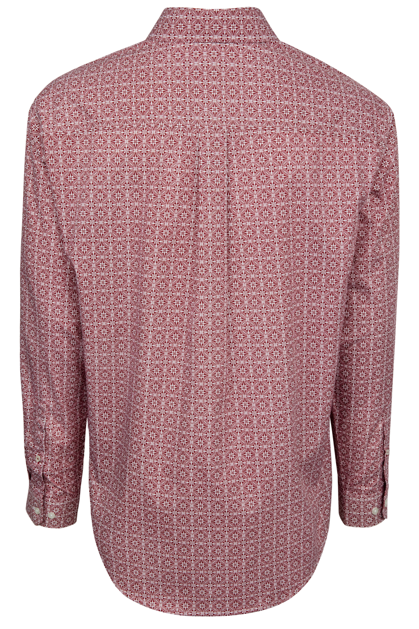 Cinch Foulard Print Button-Front Shirt - Red Royal