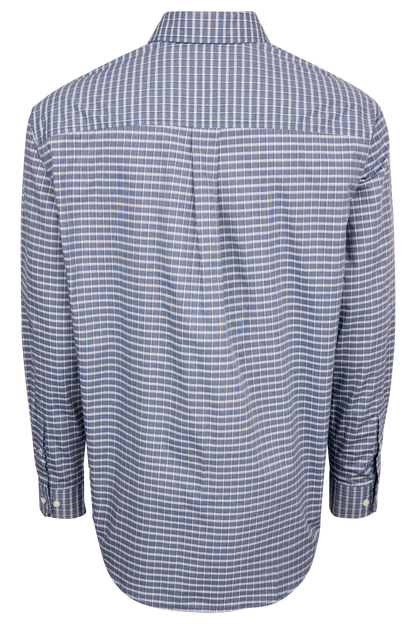 Cinch Button-Front Shirt - Blue Check