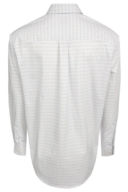 Cinch Button-Front Shirt - White Windowpane