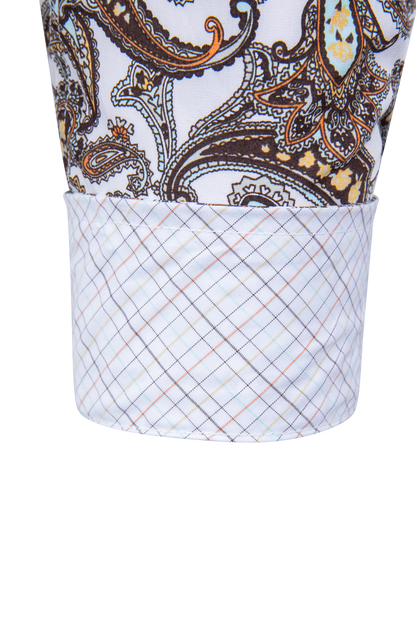 Cinch Paisley Button-Front Shirt - White